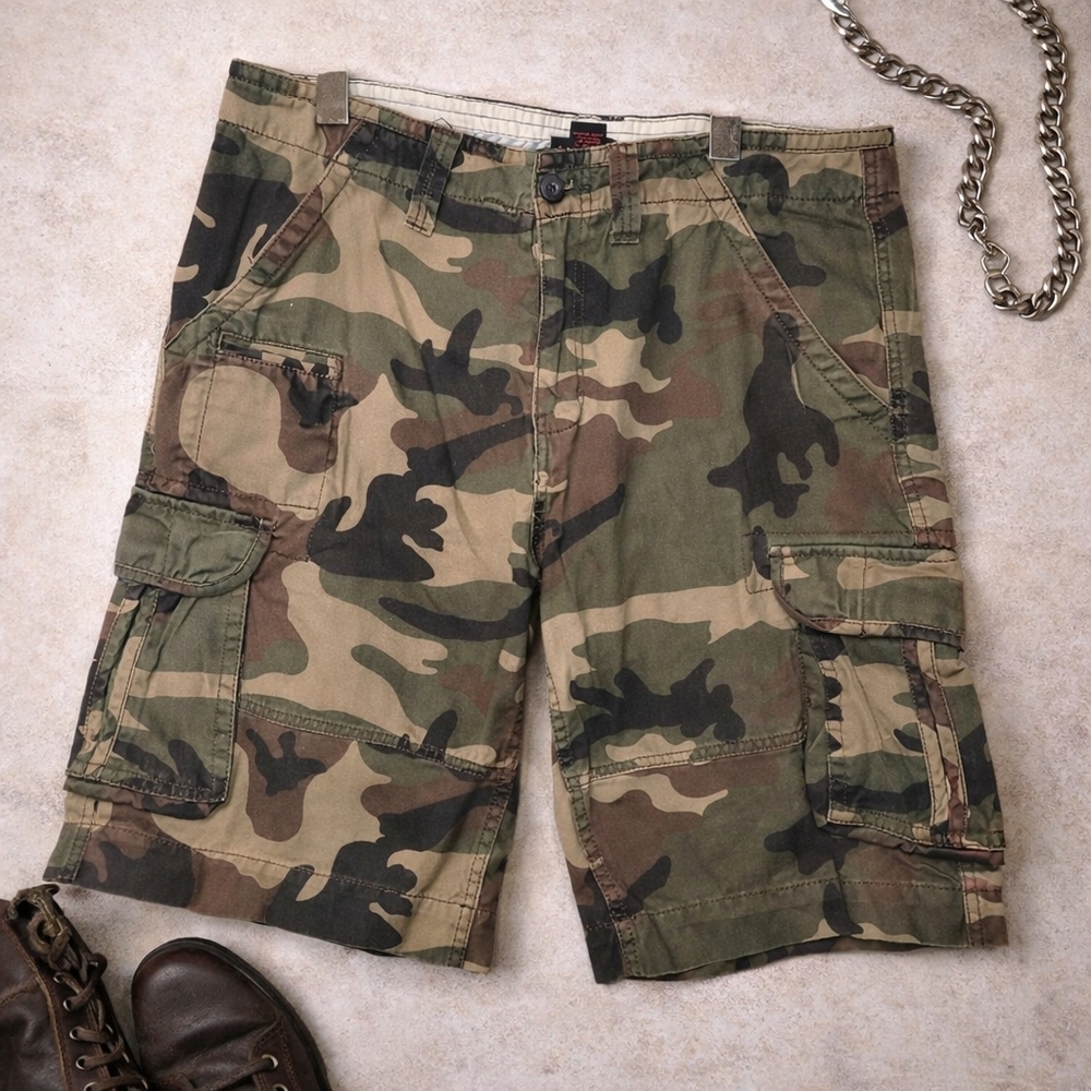 Foot Locker Camo Cargo Shorts Mens 34 Military Tactical Utility